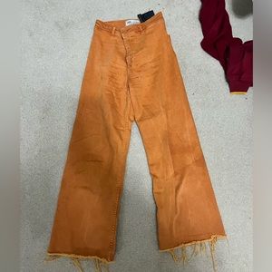 Zara marine straight wide leg jeans size 4